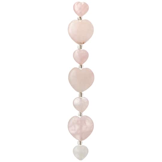 12 Pack: Light Pink Mixed Heart Rose Quartz Beads, 20mm by Bead Landing™